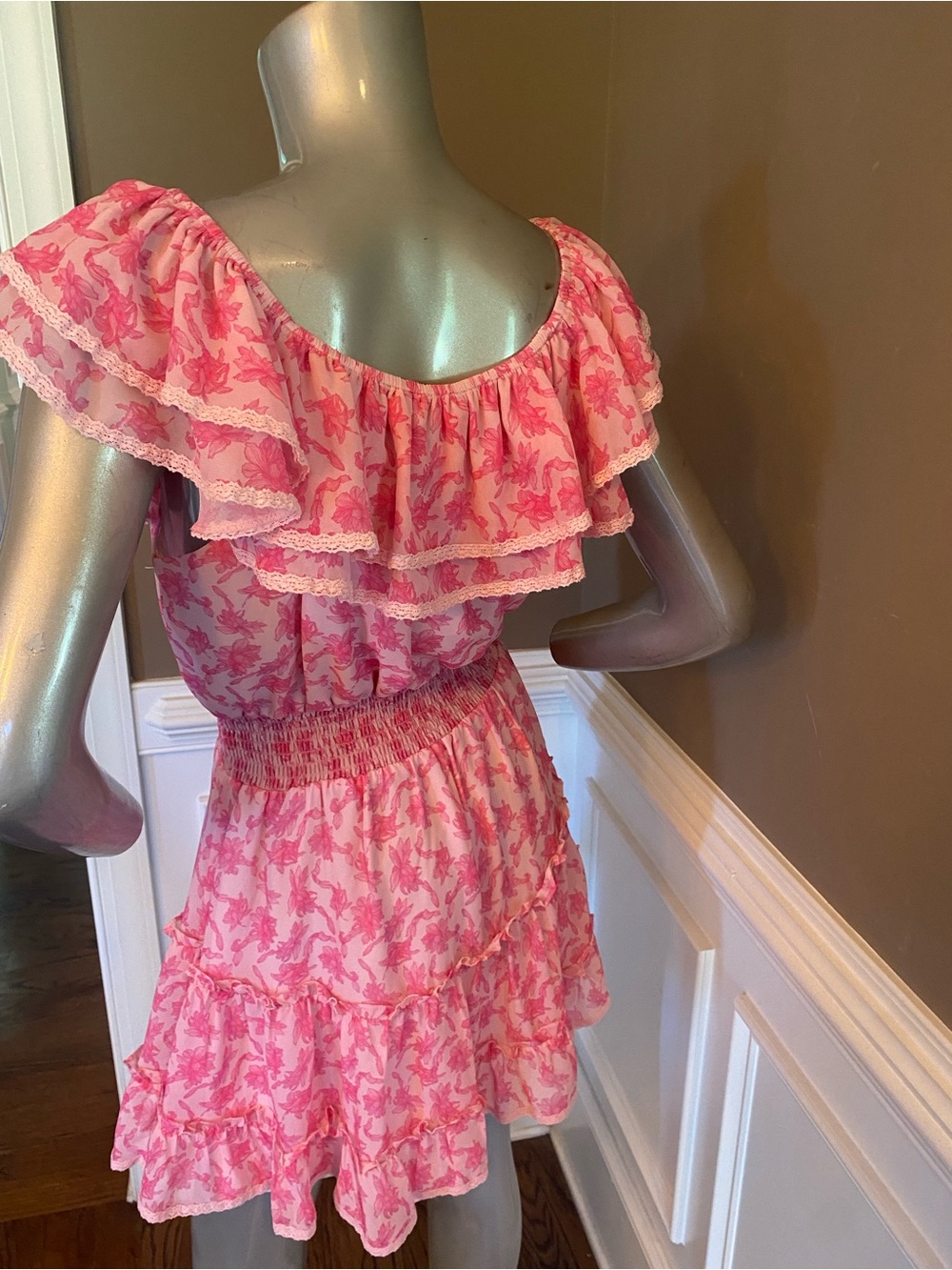 NWT Allison New York August Mini Dress Pink Floral size S - Picture 5 of 6